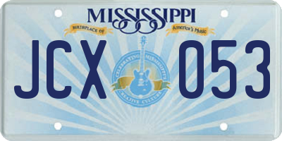 MS license plate JCX053