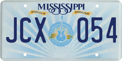MS license plate JCX054
