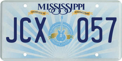MS license plate JCX057
