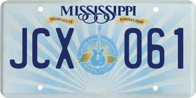 MS license plate JCX061