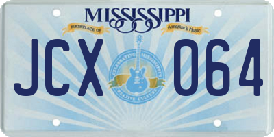 MS license plate JCX064