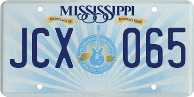 MS license plate JCX065