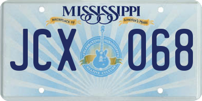 MS license plate JCX068