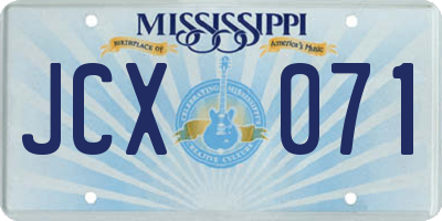 MS license plate JCX071
