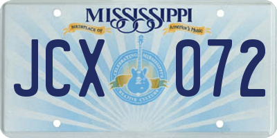 MS license plate JCX072