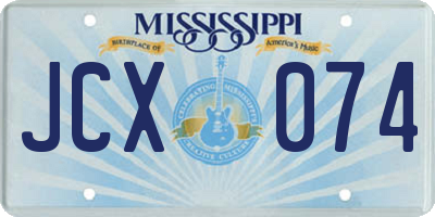 MS license plate JCX074