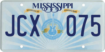 MS license plate JCX075