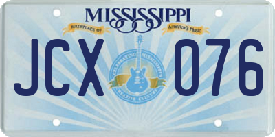 MS license plate JCX076