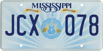 MS license plate JCX078