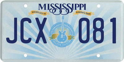 MS license plate JCX081