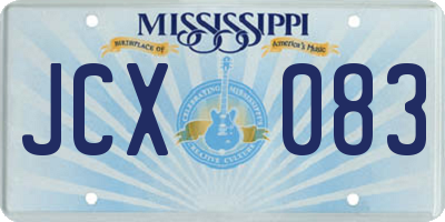 MS license plate JCX083