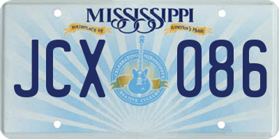 MS license plate JCX086