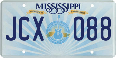 MS license plate JCX088