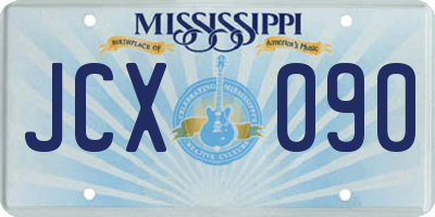 MS license plate JCX090