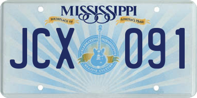 MS license plate JCX091