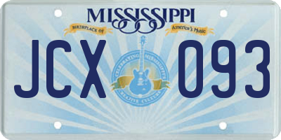 MS license plate JCX093