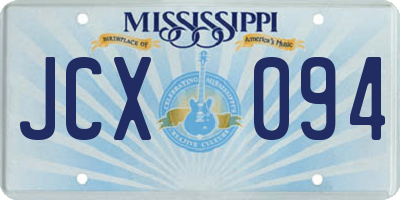 MS license plate JCX094