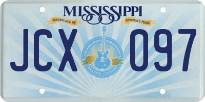 MS license plate JCX097