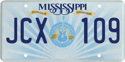 MS license plate JCX109