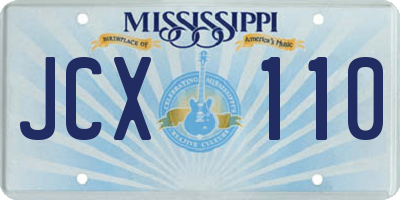 MS license plate JCX110
