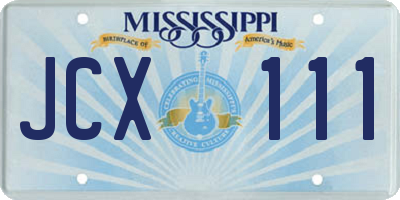 MS license plate JCX111