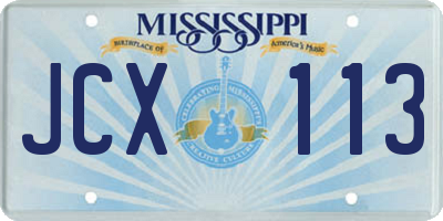 MS license plate JCX113