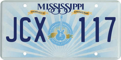 MS license plate JCX117