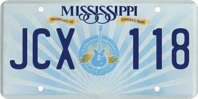 MS license plate JCX118