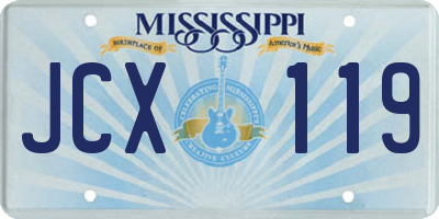 MS license plate JCX119