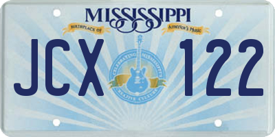 MS license plate JCX122