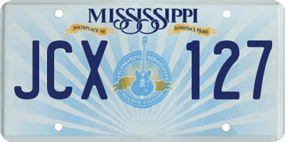 MS license plate JCX127