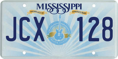 MS license plate JCX128