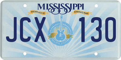 MS license plate JCX130