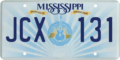 MS license plate JCX131