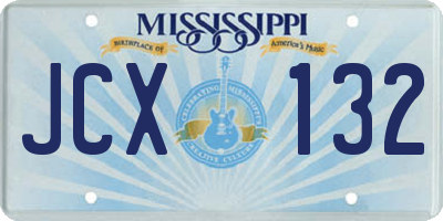 MS license plate JCX132