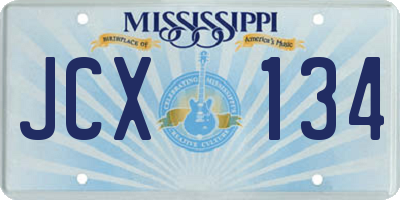 MS license plate JCX134