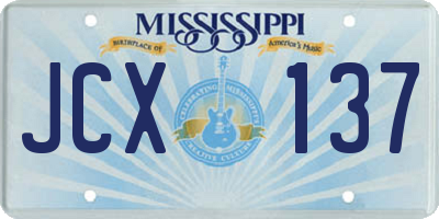 MS license plate JCX137