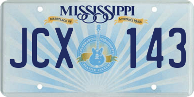 MS license plate JCX143