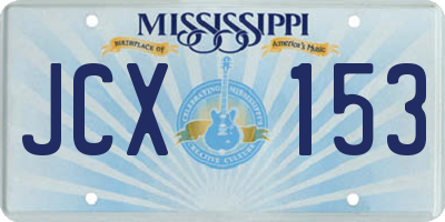 MS license plate JCX153
