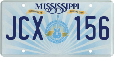 MS license plate JCX156