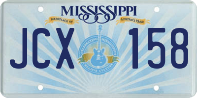 MS license plate JCX158