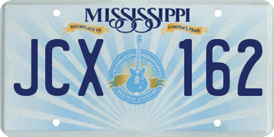 MS license plate JCX162