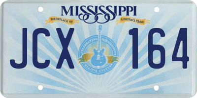 MS license plate JCX164