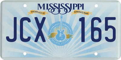 MS license plate JCX165