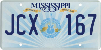 MS license plate JCX167