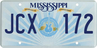 MS license plate JCX172