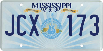 MS license plate JCX173