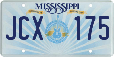 MS license plate JCX175