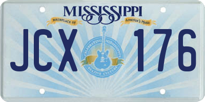 MS license plate JCX176