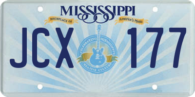 MS license plate JCX177